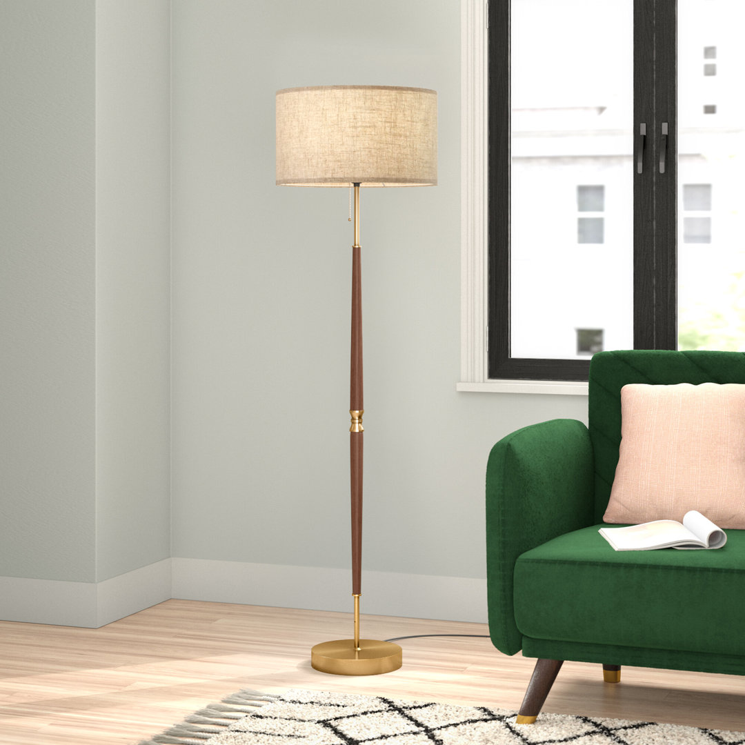Salcido Electroplated Traditional Solid Wood Floor Lamp